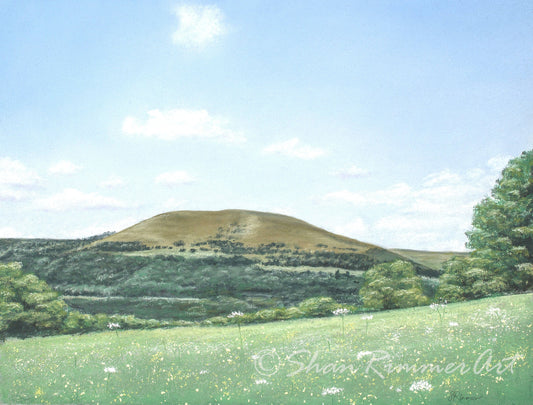 Abergavenny Pastel Drawing - Blorenge Mountain - Welsh landscape - Limited Edition Print
