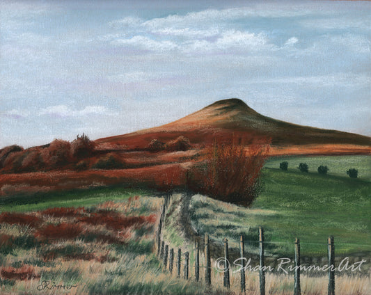 Abergavenny Pastel Drawing - Sugarloaf Mountain - welsh landscape -Limited Edition Print