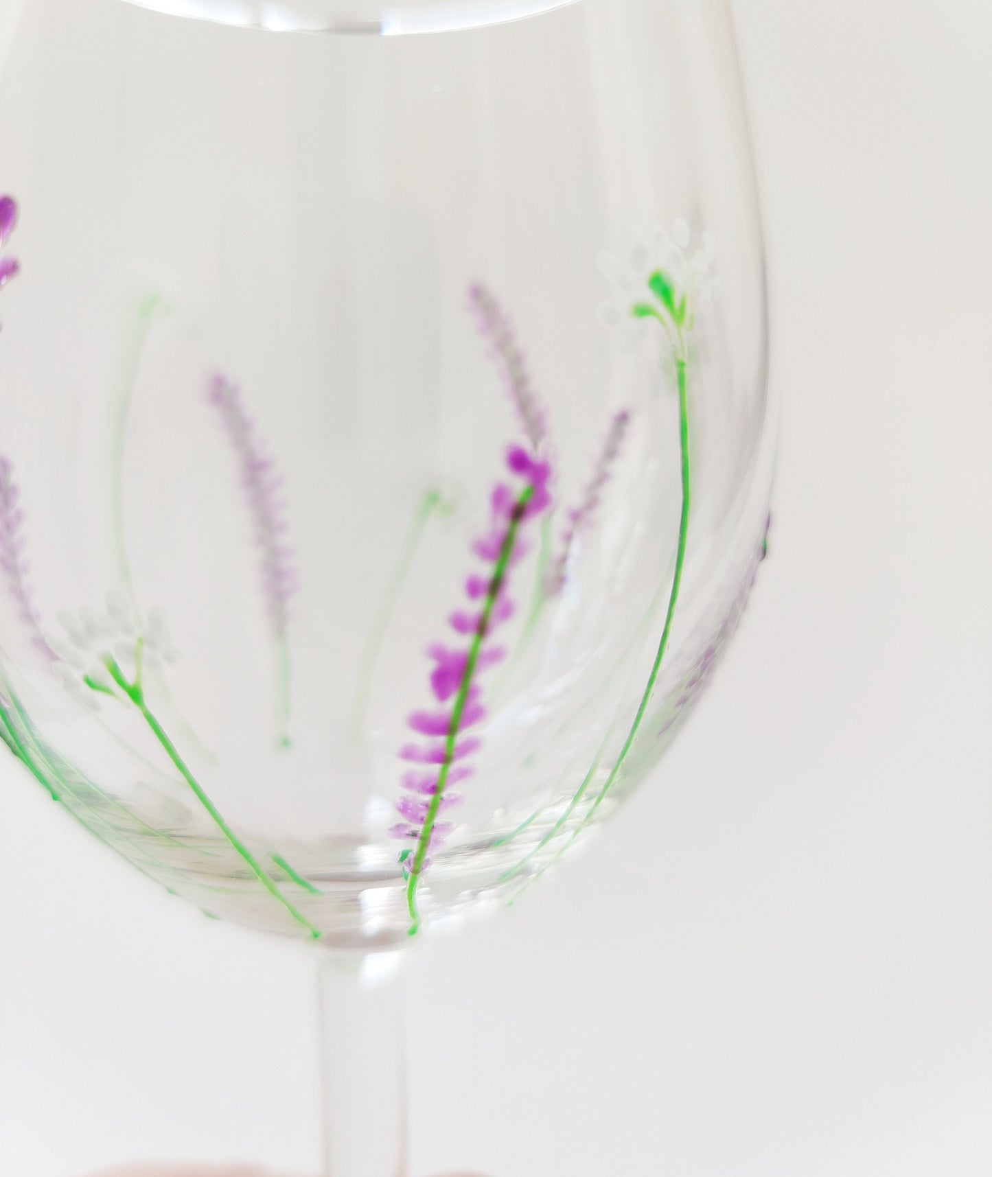 Hand-painted Lavender Small Wine Glass