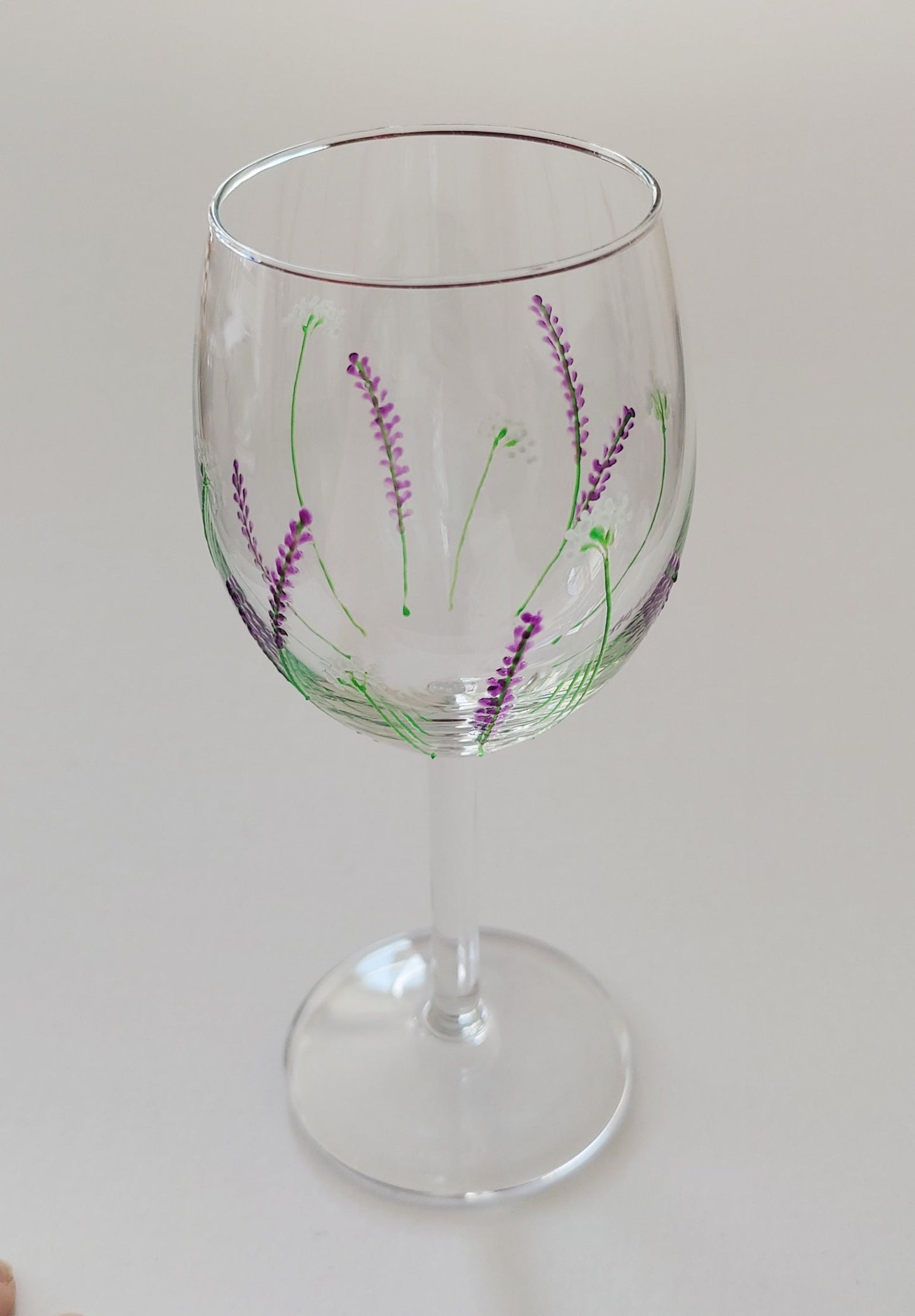 Hand-painted Lavender Small Wine Glass