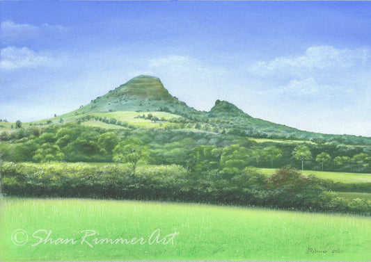Abergavenny landscape Pastel Drawing -  Skirrid Mountain -Welsh Landscape- Limited Edition Print