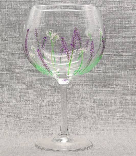 Hand-painted Lavender Large Gin Glass