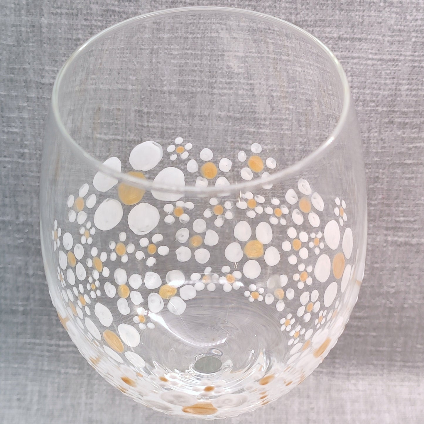 Hand-painted Hippy Flower design Small Wine Glass