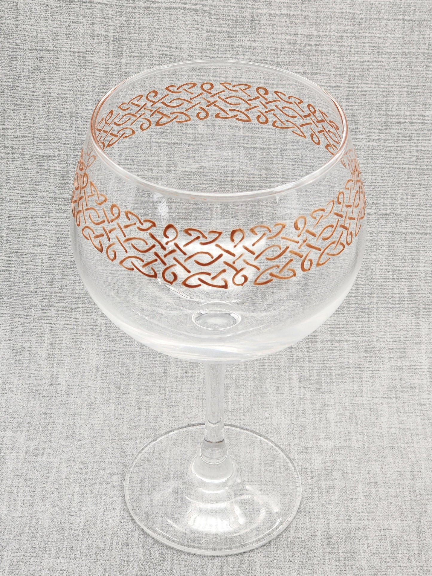 Hand-painted Celtic Large Gin Glass