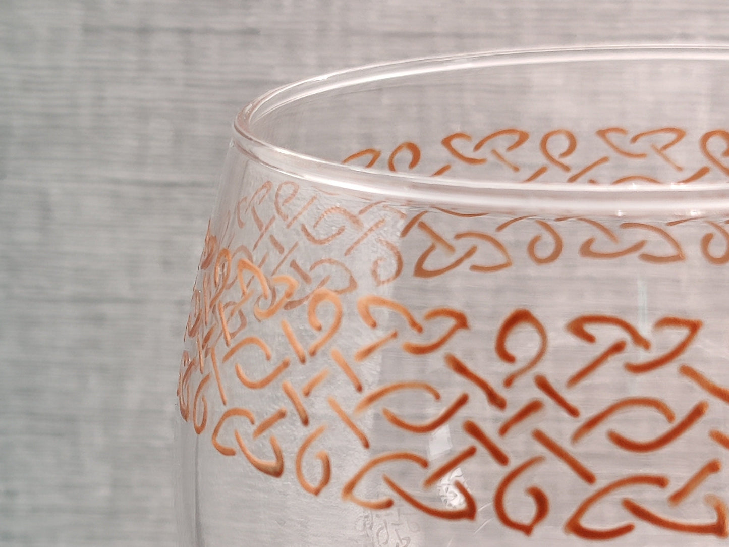 Hand-painted Celtic Large Gin Glass