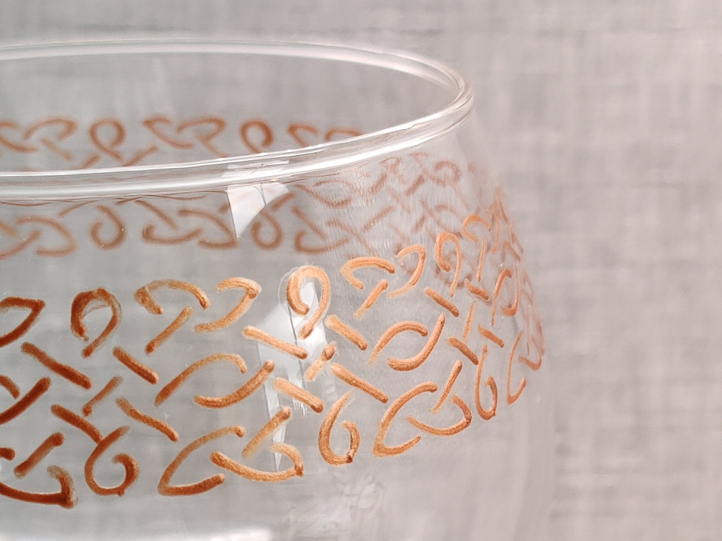 Hand-painted Celtic Large Gin Glass