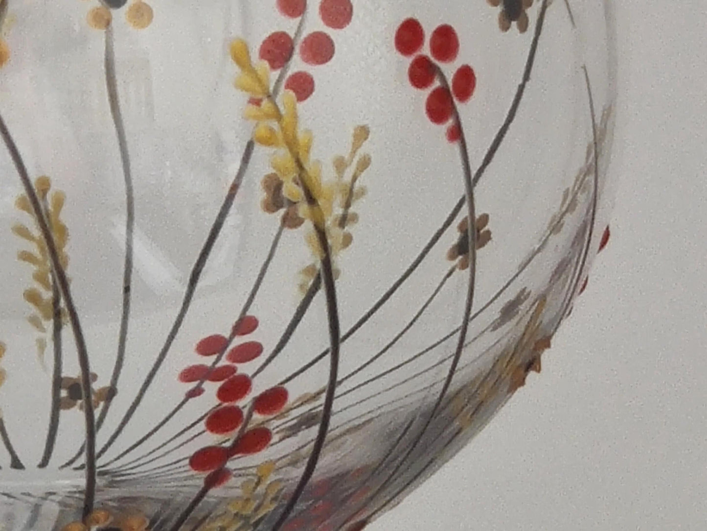 Hand-painted 'Autumn meadow' design Small Wine Glass