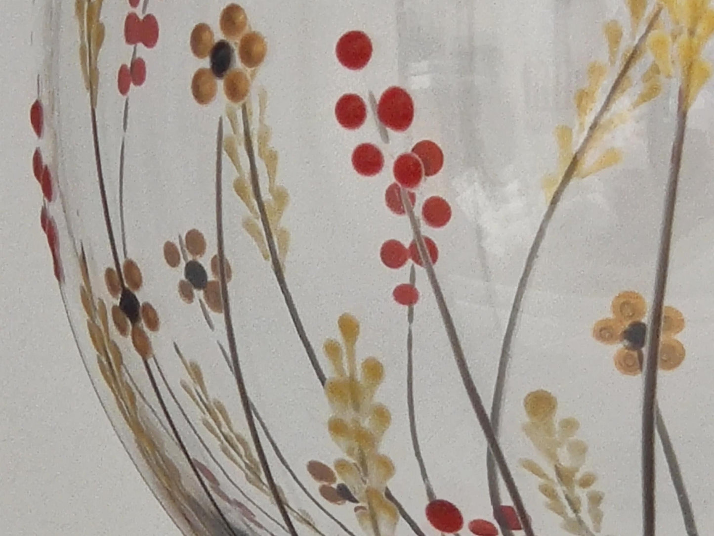 Hand-painted 'Autumn meadow' design Small Wine Glass