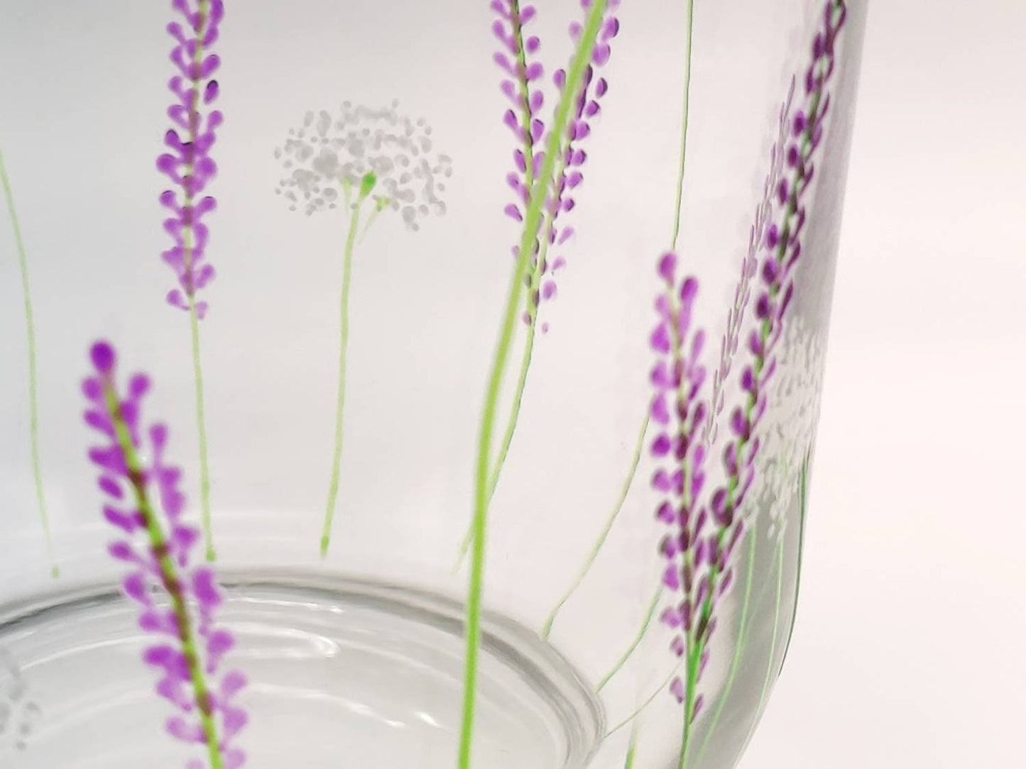 Hand-painted Lavender Glass Vase/ Candle Holder