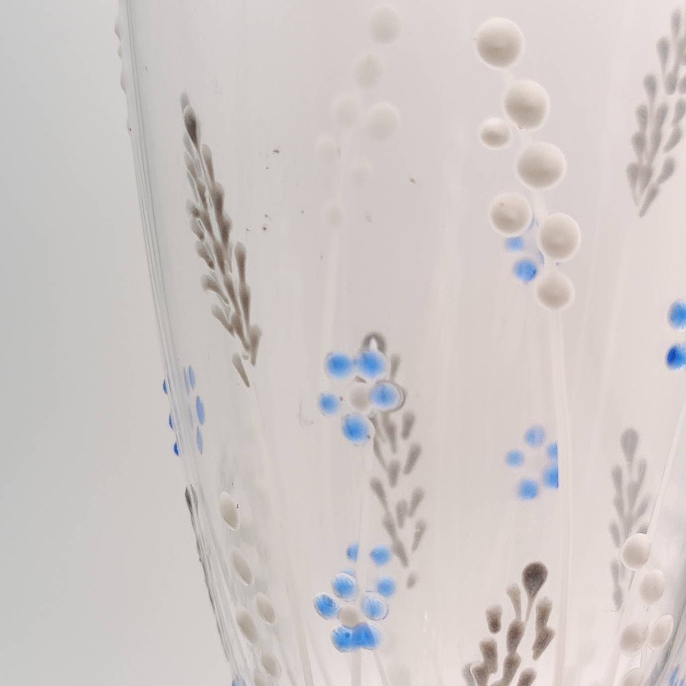 Pair of Hand-painted 'Frosted Meadow' champagne /prosecco Glass