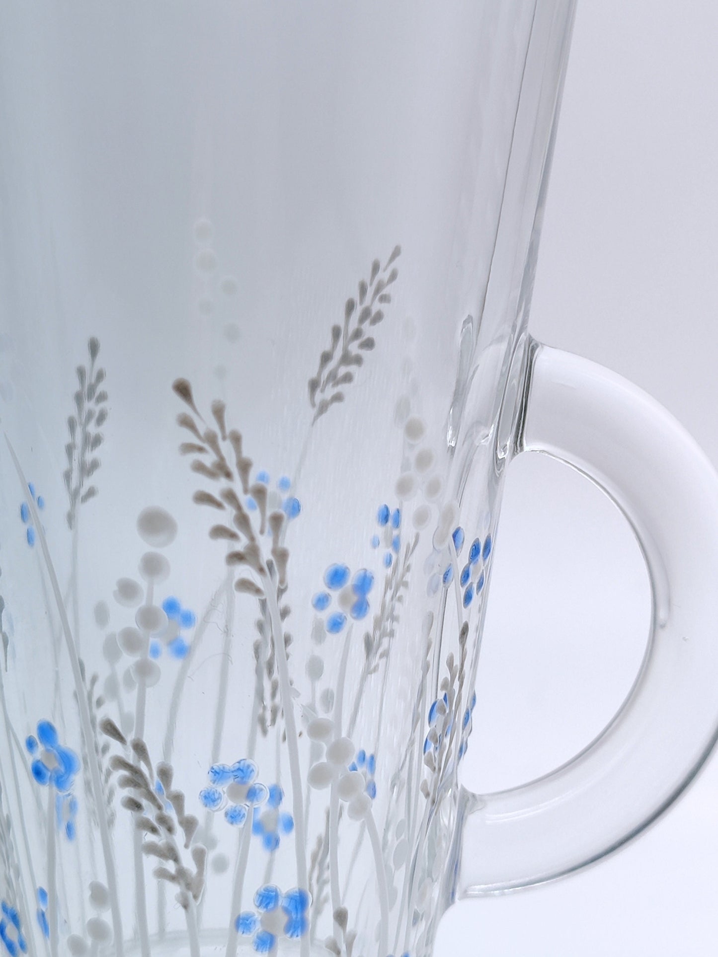 Hand-painted 'Frosted Meadow' latte Glass