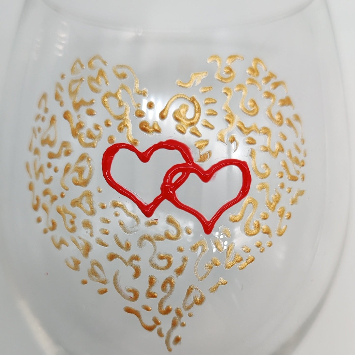 Valentine hearts design beer glass glass