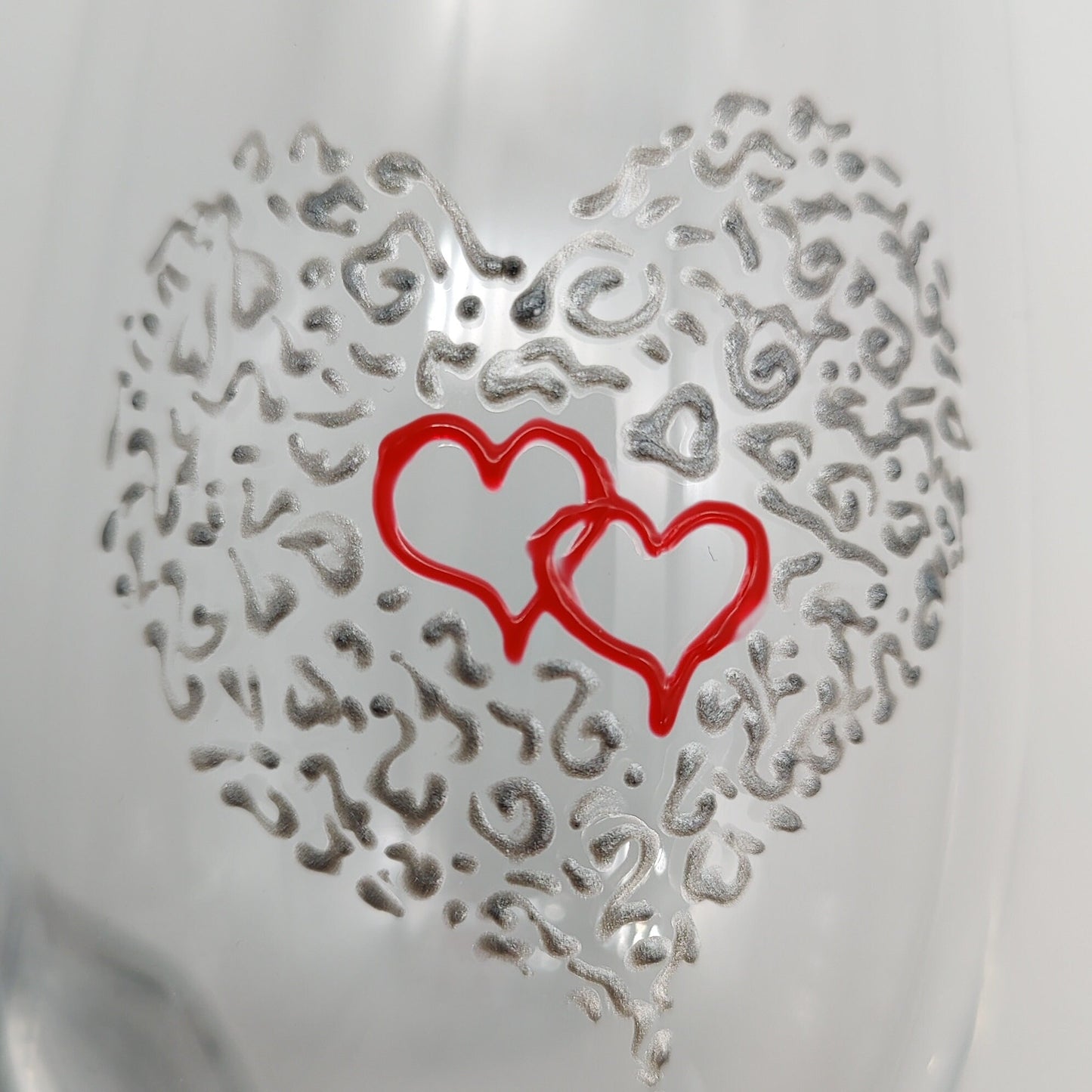 Valentine hearts design large Gin glass