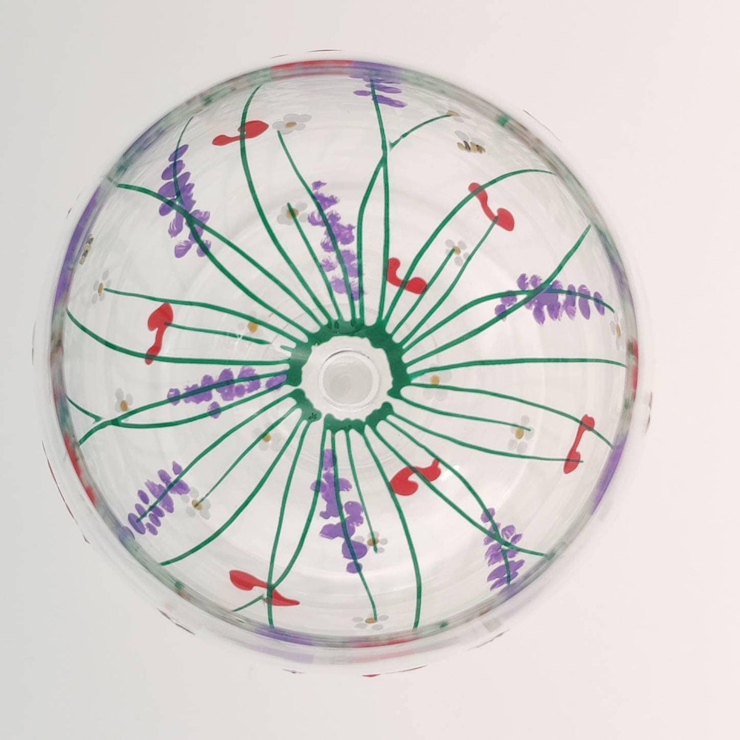 Hand-painted 'Summer meadow ' design Small Wine Glass
