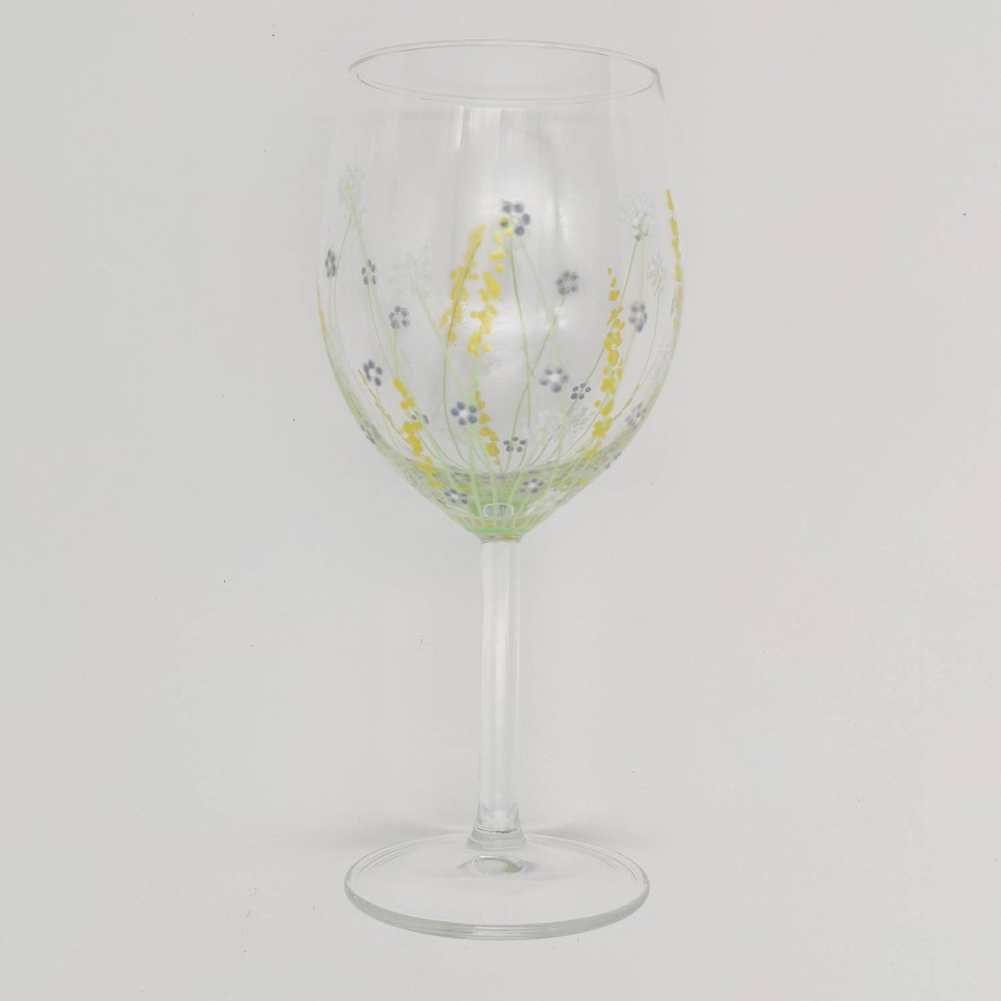 Hand-painted 'Spring meadow'' design Small Wine Glass