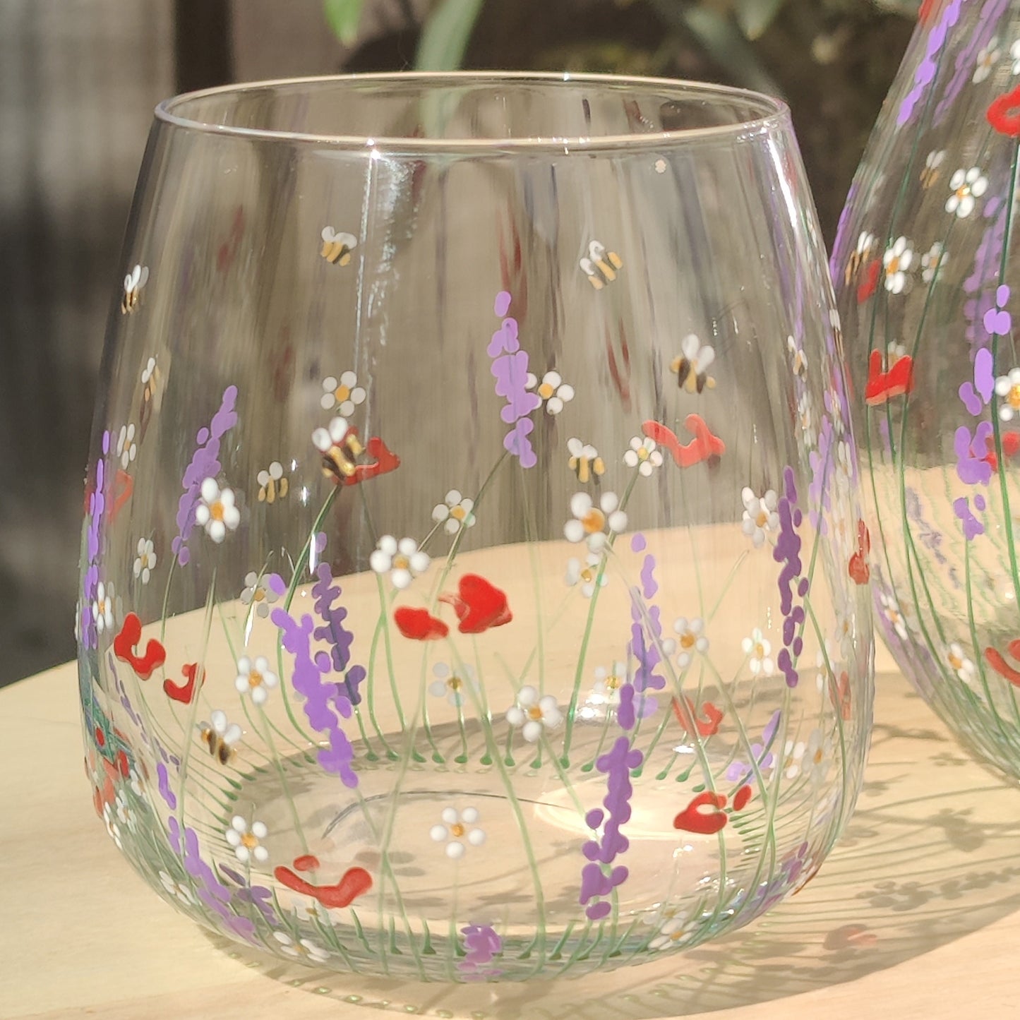Hand-painted 'Summer Meadow' design Jug with optional glasses