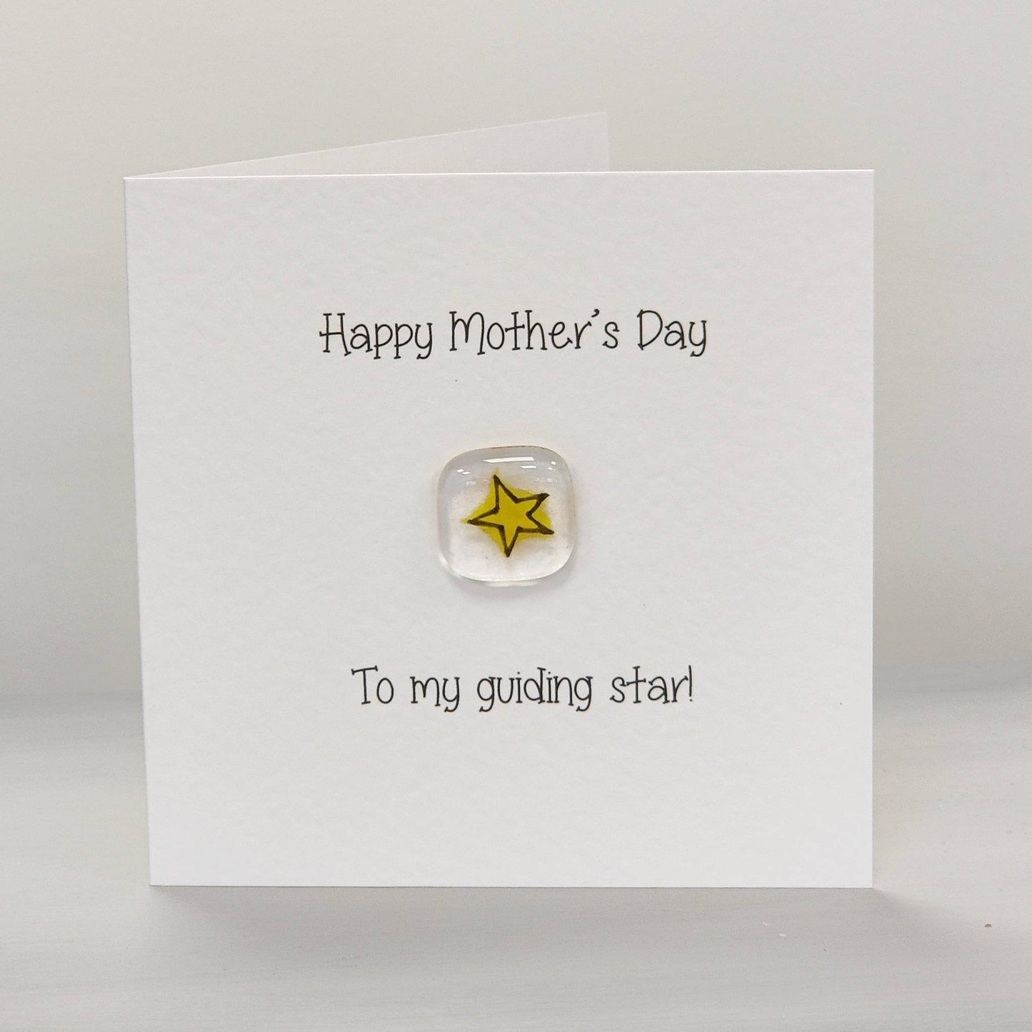 Fused glass pocket token card - my guiding Star - Mother's Day card