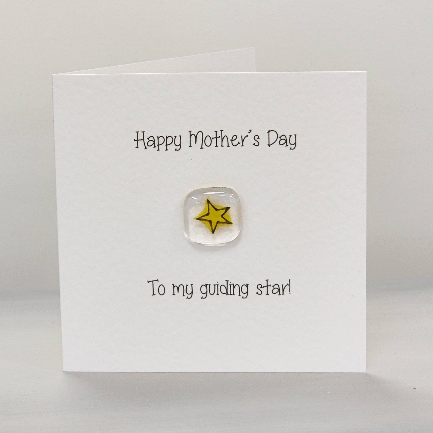 Fused glass pocket token card - my guiding Star - Mother's Day card