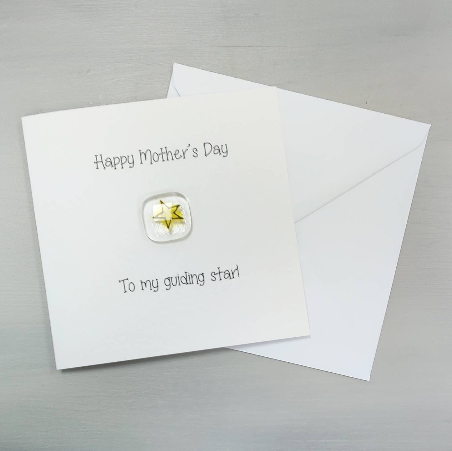 Fused glass pocket token card - my guiding Star - Mother's Day card