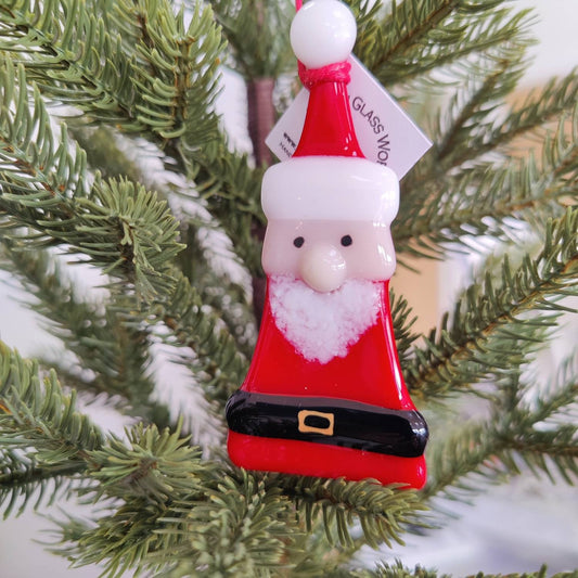 Fused Glass, Christmas decoration, Santa, Father Christmas, Christmas keepsake, hanging decoration