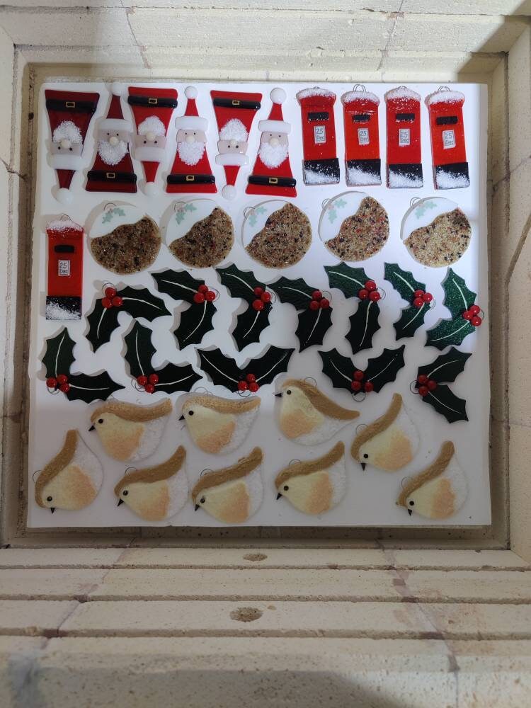 Fused Glass, Christmas decoration, Santa, Father Christmas, Christmas keepsake, hanging decoration