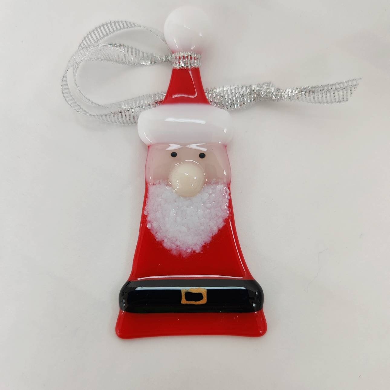 Fused Glass, Christmas decoration, Santa, Father Christmas, Christmas keepsake, hanging decoration