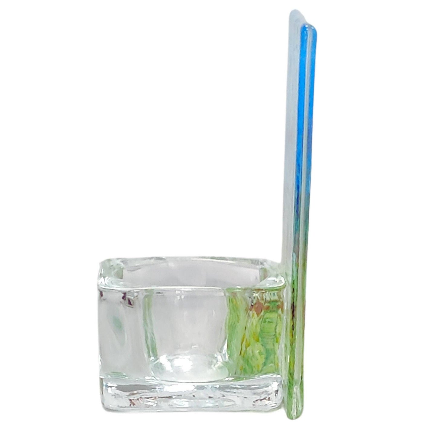 Fused glass tealight holder, Summer meadow candle shade, Flower tea light holder