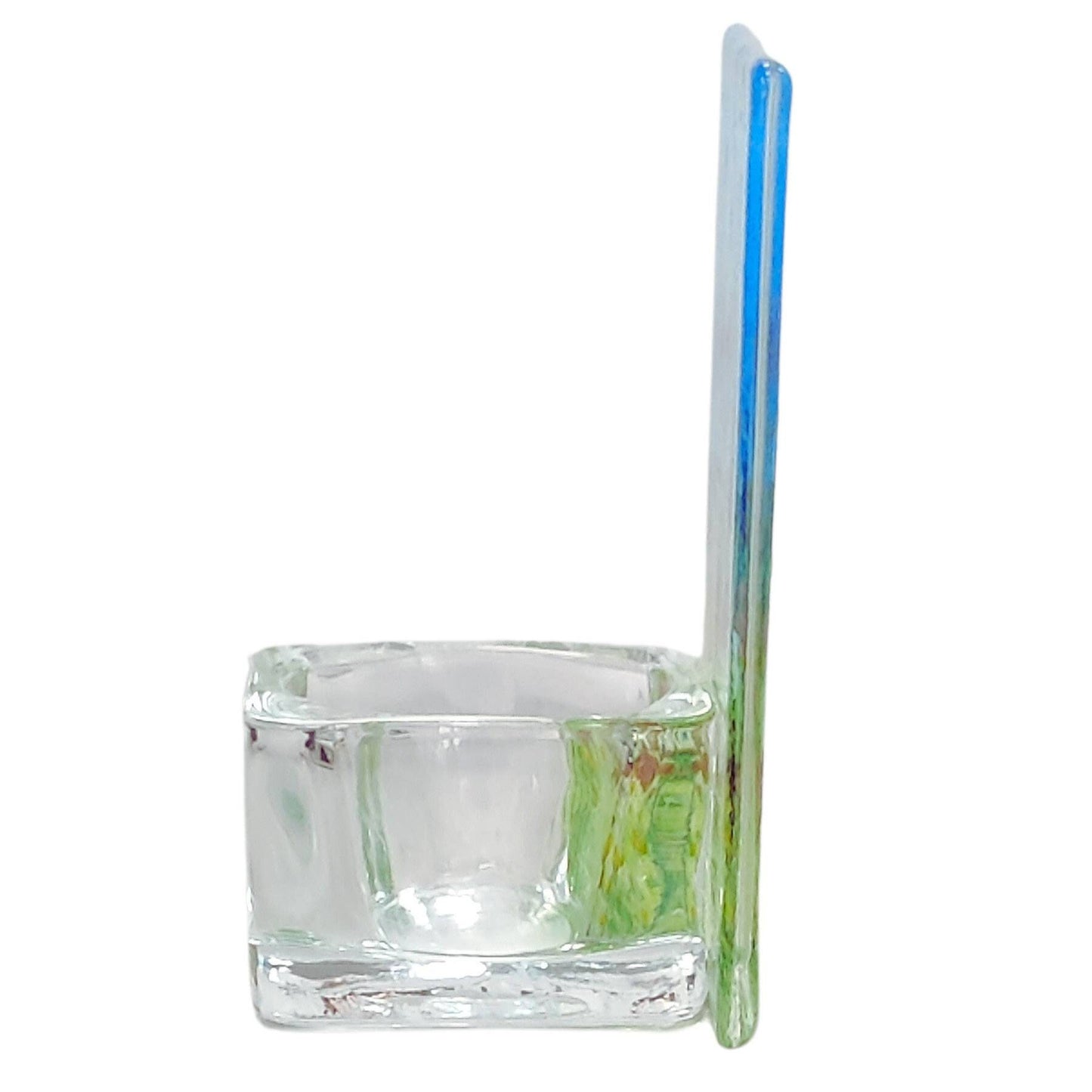 Fused glass tealight  holder, Summer meadow candle shade, Flower tea light holder