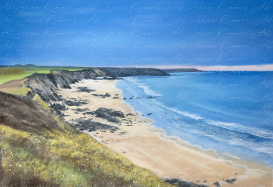 Pastel Drawing -  Marloes Sands - Pembrokeshire -Welsh Landscape- Limited Edition Print