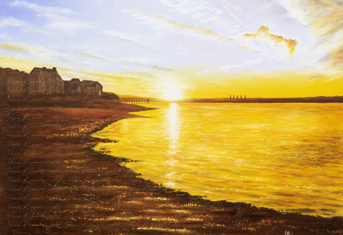 Pastel Drawing -  Milford Haven - Pembrokeshire -Welsh Landscape- Limited Edition Print (Copy) (Copy)
