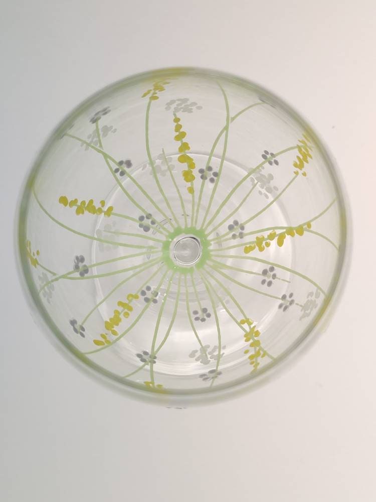 Hand-painted 'Spring meadow'' design Small Wine Glass